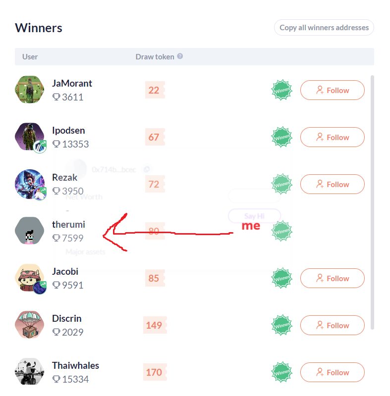 therumieth's tweet image. hey Bryan . i'm on this list (commonwealth.im/layerzero/disc… ) because of this debank lucky draw ( debank.com/stream/1358085) . somebody send tally token to a lot of wallets and reported all of these wallets . this is my wallet address 0xFb8ff1E56F2cf118d75C2a65275988dCfc327A33