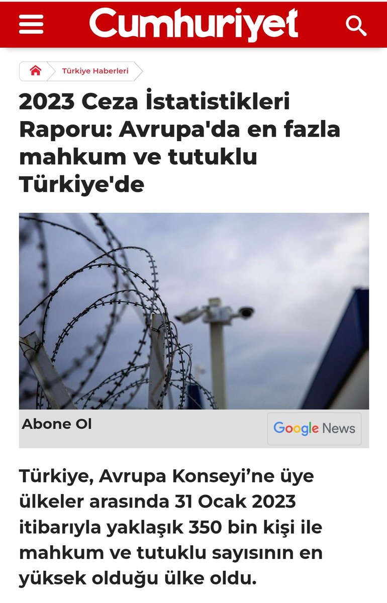 Türkiye Avrupa ülkeleri arasında en fazla tutuklu ve hükümlü bulunan ülkedir. Cumhuriyetimizin 100.yılı ve yargılamadaki eksiklikler dikkate alındığında 9.Yargı paketinde #af veya #cezaindirimi ile #disiplinaffı ve #sicilaffının toplumsal uzlaşı için yararlı olacağı kanaatindeyiz