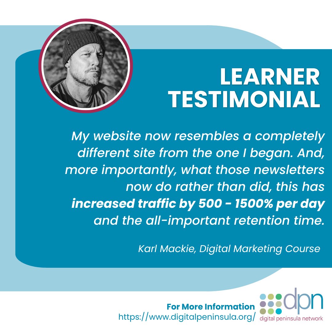 We love to see those stats and figures 😍

Being able to see measurable differences on your website after all the time and effort you put in makes it all worthwhile! Thank you for your feedback 🙏

Find out more about our training ⬇️
digitalpeninsula.org/training