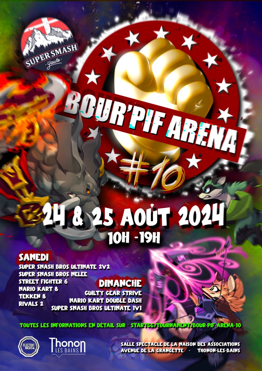 Bagarreurs et Bagarreuses,

Les 2 Savoie a du etre annulé ce qui est fort triste 😥! Cependant notre Major Haut Savoyard annuel est en ligne depuis plus d'un mois, Pensez a vous inscrire.

Infos : start.gg/bpa10

Masse de RT SVP pour augmenter le CP au maximum🙏