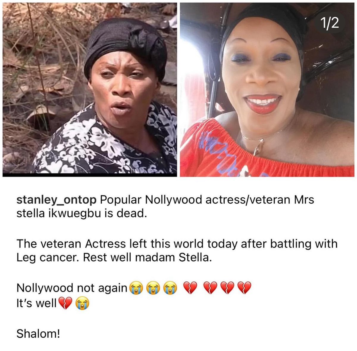 instablog9ja's tweet image. Nollywood actress Stella Ikwuegbu is de@d.