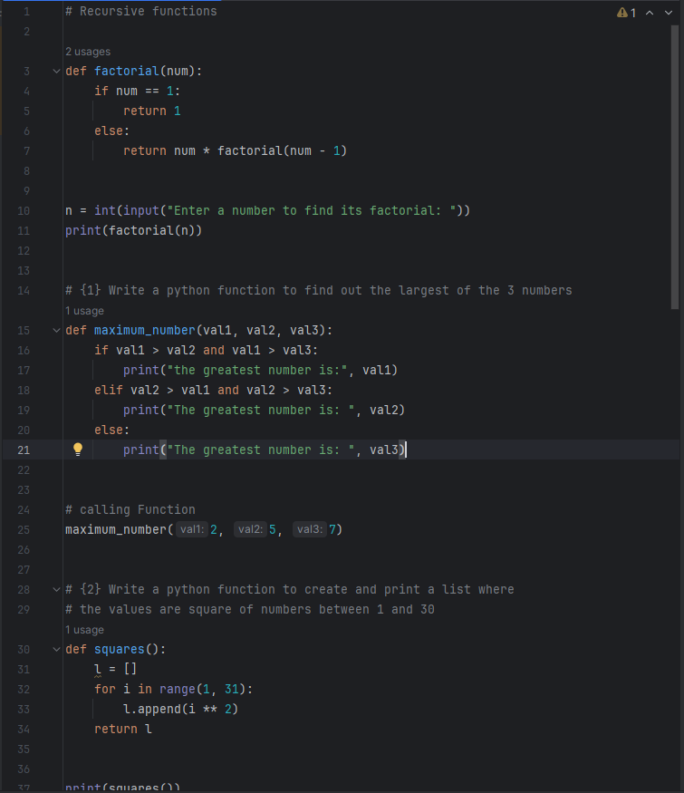 pratham_kshk's tweet photo. 🌟Day 8 of My Python Journey!🌟
Today's focus:
-Functions
-Lambda functions
-Global keyword
-Recursion
Solved some function-based questions. More updates coming soon! 🧠💻 #PythonLearning #CodingJourney #DailyProgress #LearnInPublic https://t.co/46gIN7vFrL