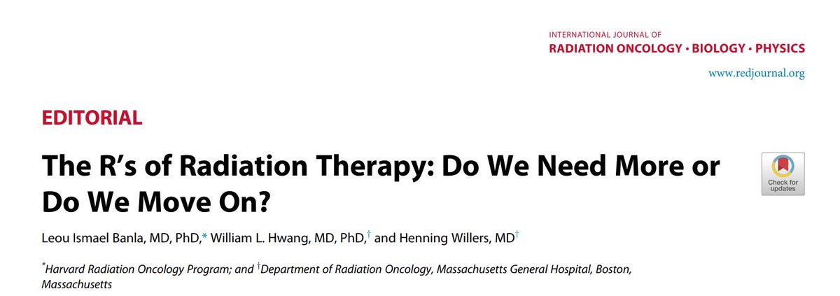 Henning Willers, MD, FASTRO (@henningwillers) on Twitter photo 1/2
The pros + cons of "R's of Fractionated Radiotherapy" in the new issue of <a href="/IJROBP/">IJROBP - The Red Journal</a> #radbio
➡️Is7⃣ a good number❓ sciencedirect.com/science/articl…
➡️ Or do we need to move on from this concept❓
Our thoughts with <a href="/BanlaIsmael/">Ismael Banla, MD PhD</a> & <a href="/DrWilliamHwang/">William L Hwang</a>
📢FREE PDF sciencedirect.com/science/articl… 1/2
The pros + cons of "R's of Fractionated Radiotherapy" in the new issue of <a href="/IJROBP/">IJROBP - The Red Journal</a> #radbio
➡️Is7⃣ a good number❓ sciencedirect.com/science/articl…
➡️ Or do we need to move on from this concept❓
Our thoughts with <a href="/BanlaIsmael/">Ismael Banla, MD PhD</a> & <a href="/DrWilliamHwang/">William L Hwang</a>
📢FREE PDF sciencedirect.com/science/articl…