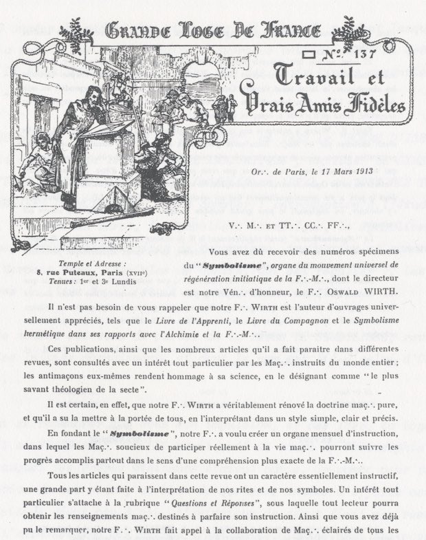Souvenir de 1913, lorsque nous avons commencé à publier notre revue Le Symbolisme.