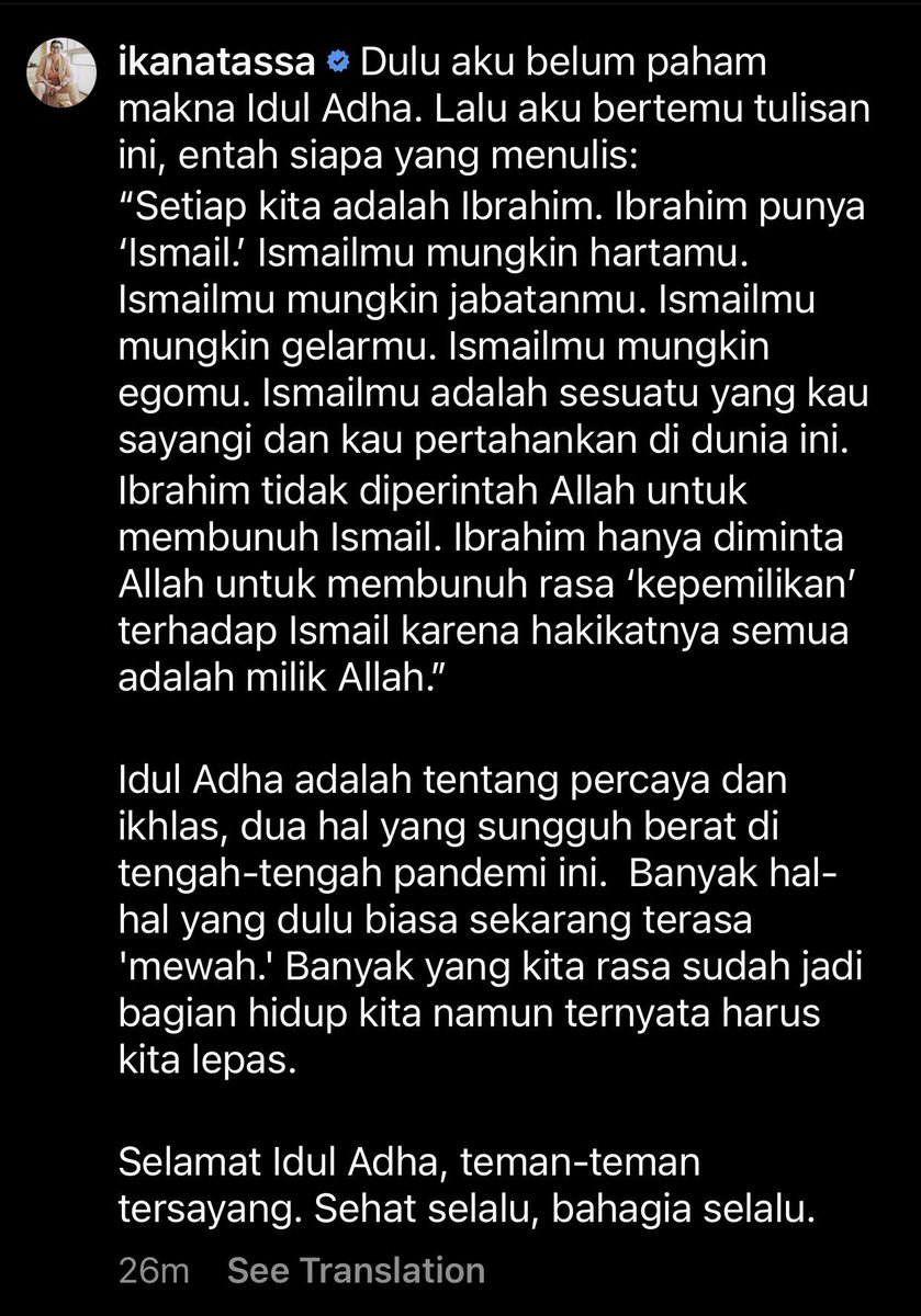 ikanatassa's tweet photo. Selamat Idul Adha, hari yang bukang cuma mengajarkan tentang berbagi, namun juga tentang faith dan ikhlas 🤍 https://t.co/DLEQDspGle