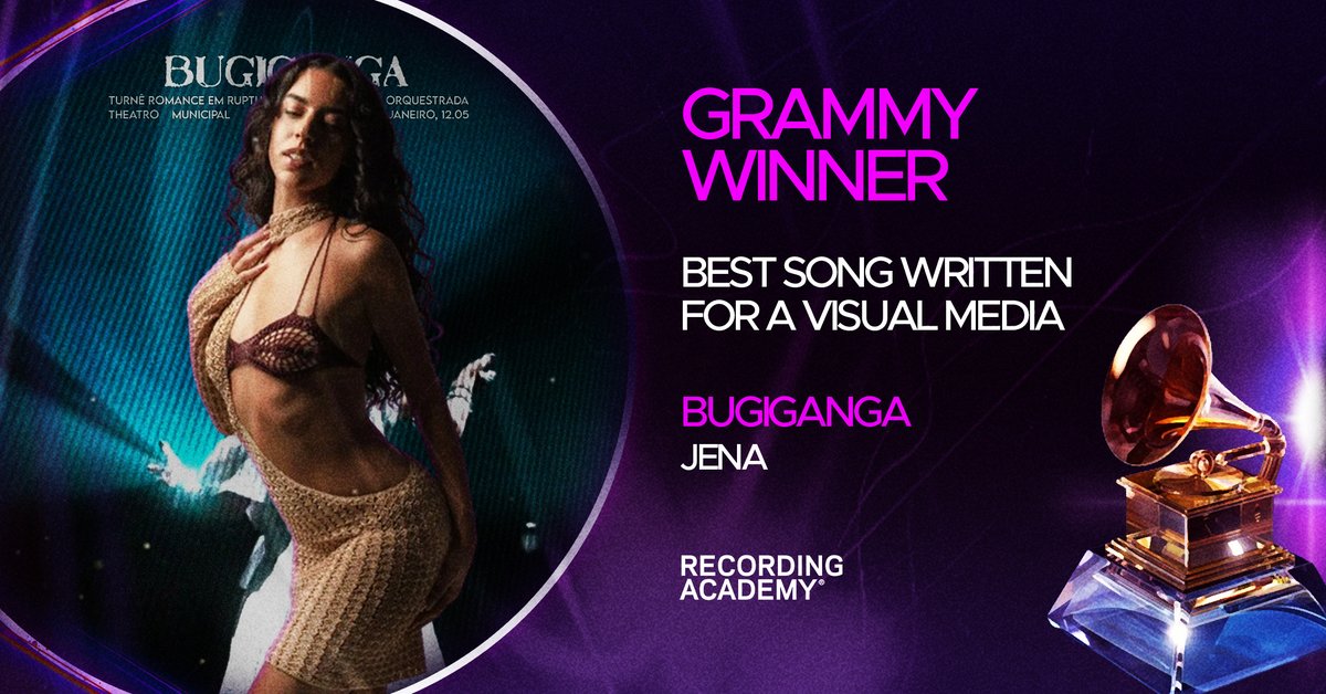 And the “Best Song Written for a Visual Media” goes to... “Bugiganga” by Jena.