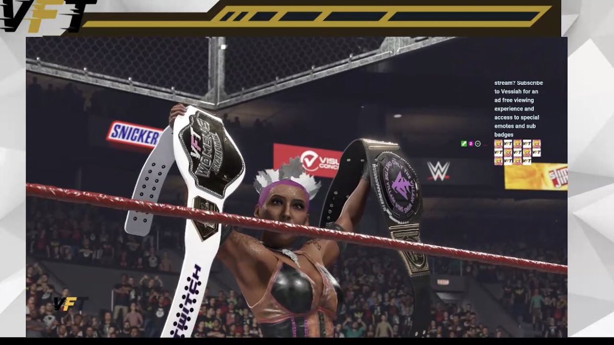 OfficialMitchie's tweet photo. Y’all had to be there is all I’m saying look at ya Girl the Punishing Princess 💗🤗👑 2 belts!!!! I AM The “Twitch Womens champion” #VFT #EOP #OTSW https://t.co/awxuIniHbg