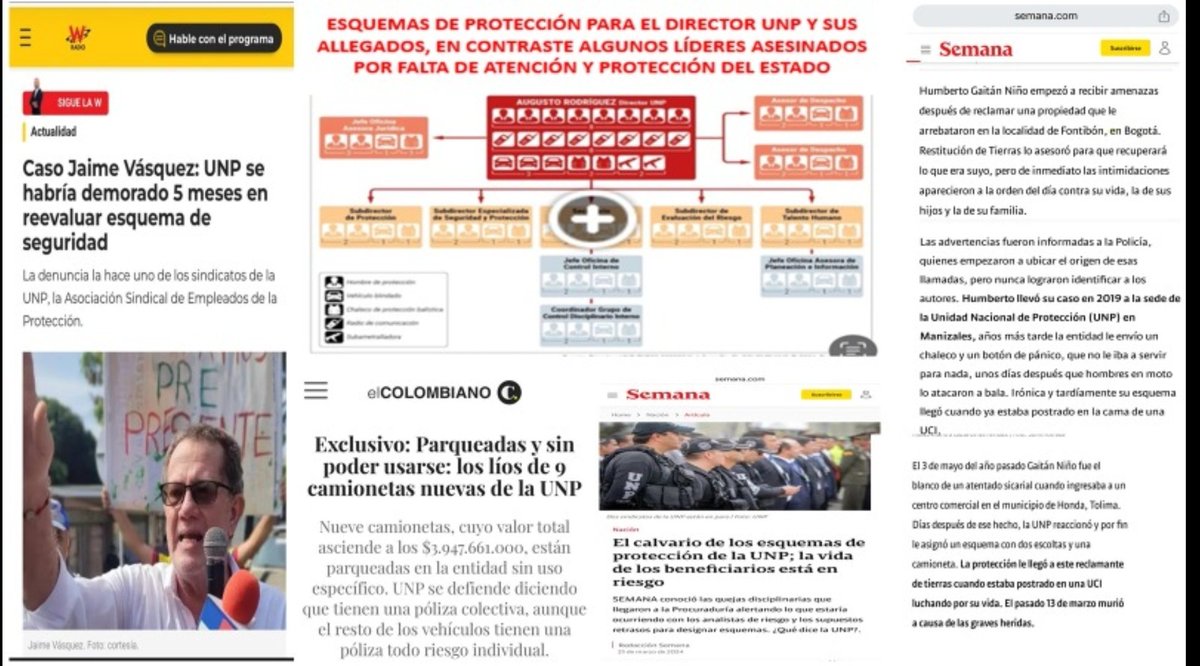 ybrunp's tweet photo. En memoria de Jaime Vásquez, #víctima del calvario en qué se convirtió la ruta protección en está admon.
#GobiernoDelCambio nos #Defraudo en la UNP, levantamos nuestra voz de protesta #EnDefensaDeLaVida #LaMemoriaDelMuerto El estado le falló a JAIME VÁSQUEZ y a decenas de líderes que rogaron protección y no se la dieron, si #PetroLiderMundial no toma medidas para corregir fallas en @UNPColombia y salvar vidas es cómplice. No más improvisación, negligencia y #Corrupción en nuestra entidad. Cambio de director YA.
Imagen resumen situación actual. ver👇