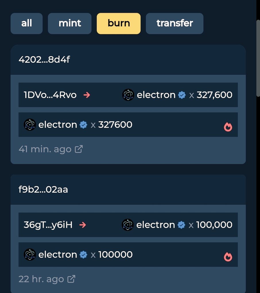 Electron_ARC20's tweet photo. #ELECTRON ARC 2O 🚀🚀🤑
427.600🔥🔥🔥🔥🔥🔥🔥🔥🔥
#burn #arc20 #atomical #avm #BITCOIN #bitatom https://t.co/yB332l2fRj