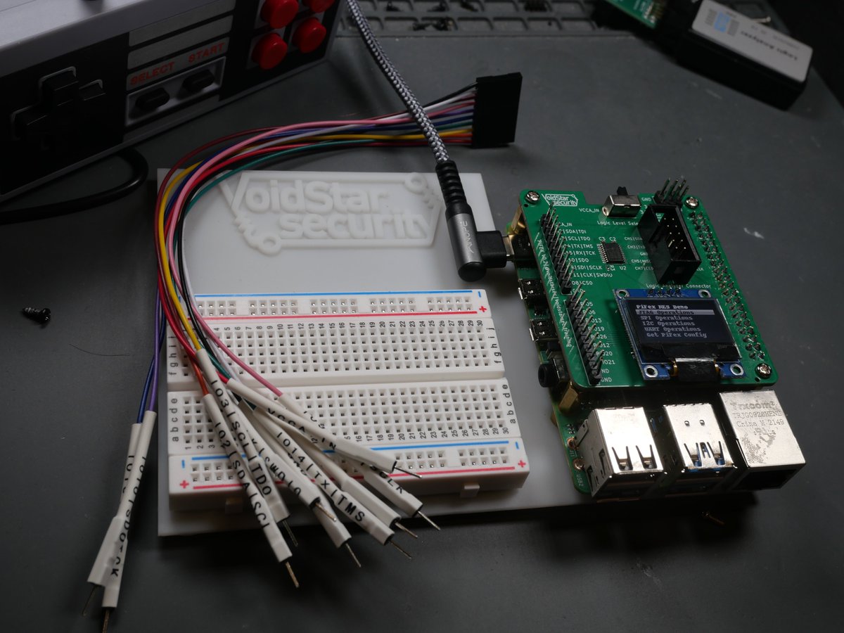 wrongbaud's tweet photo. My NES controller looked lonely, so I introduced it to my #pifex 1/3 https://t.co/xP9SGaqhmI