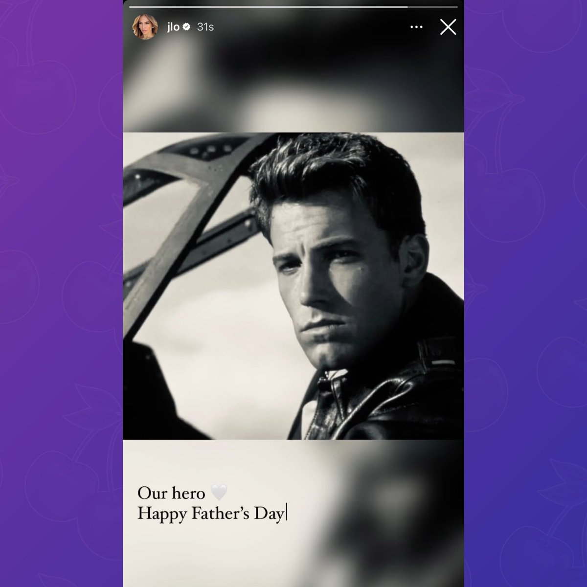 Jennifer Lopez wishes Ben Affleck a Happy Father’s Day:

“Our hero 🤍 Happy Father’s Day!”