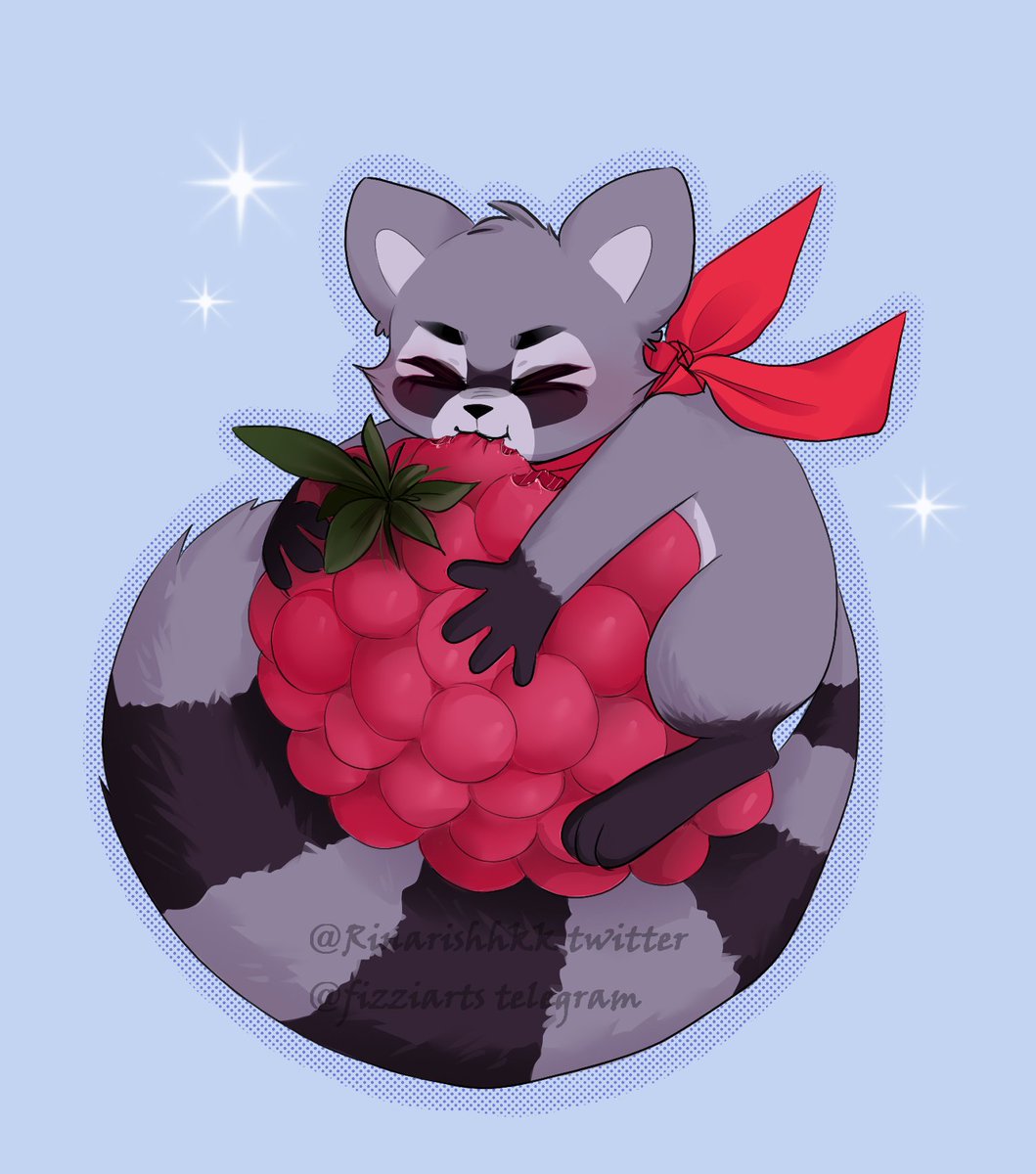 Rinarishhkk's tweet image. . ݁₊  - «𝘴𝘩𝘰𝘤𝘬𝘪𝘯𝘨 𝘤𝘰𝘯𝘵𝘦𝘯𝘵! 𝘢 𝘳𝘢𝘤𝘤𝘰𝘰𝘯 𝘢𝘵𝘵𝘢𝘤𝘬𝘦𝘥 𝘢 𝘩𝘶𝘨𝘦 𝘳𝘢𝘴𝘱𝘣𝘦𝘳𝘳𝘺! 💥🦝🍇🍓»
𝘣𝘶𝘵 𝘪𝘵 𝘵𝘢𝘴𝘵𝘦𝘴 𝘨𝘰𝘰𝘥 𝘵𝘰 𝘩𝘪𝘮 :3 
#Rambley #IndigoPark #art