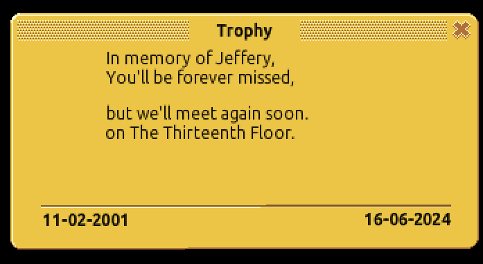 sternthomas2 (@sternthomas2hh) on Twitter photo RIP <a href="/SkeletalWarrior/">SkeletalWarrior</a> aka Jephyrr
Even tho we didn't talked much did you always inspire me. Thanks for all the years of work and running a boosting room! And also thanks for donating me 400 wardrobes so i could make a Room raiding hub in .com!
We lost a OG Legend today.. RIP <a href="/SkeletalWarrior/">SkeletalWarrior</a> aka Jephyrr
Even tho we didn't talked much did you always inspire me. Thanks for all the years of work and running a boosting room! And also thanks for donating me 400 wardrobes so i could make a Room raiding hub in .com!
We lost a OG Legend today..