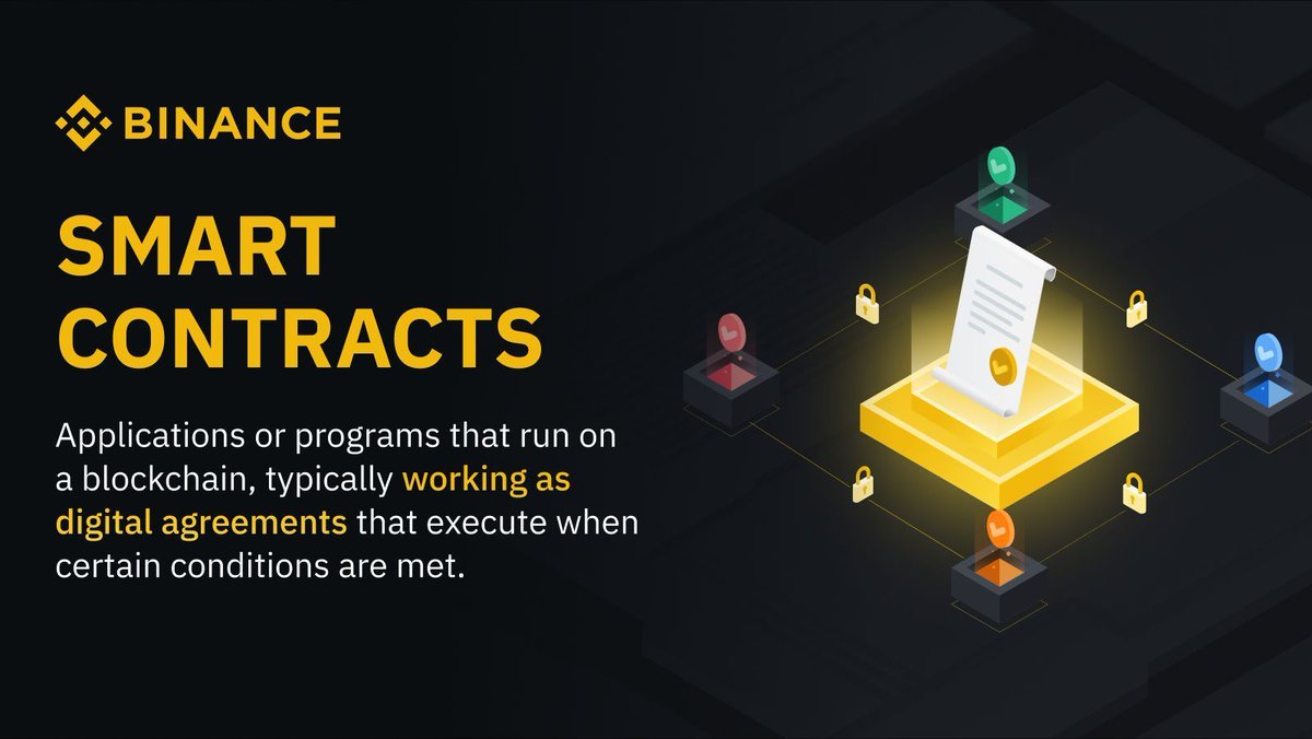 binance's tweet photo. Smart contracts are like regular contracts, but smarter!

Learn more about them 👇 https://t.co/bgCtmB7I2G