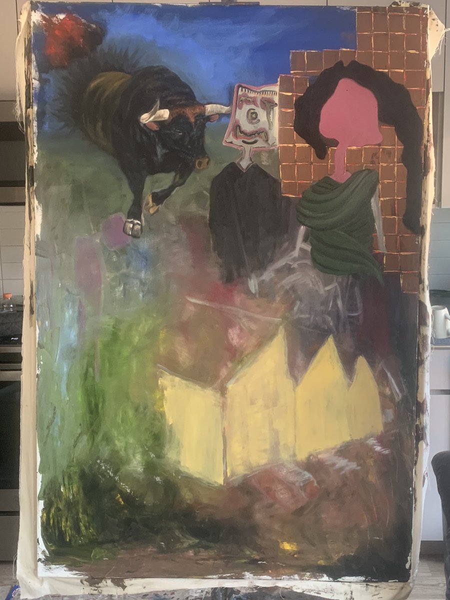 44artllc's tweet photo. Imagery develop a man acting as judge structural function lady painting in transition. Take 19 .23456789 FQU #Art #oilpainting #ArtIsTheSchizz #FuckUSeries https://t.co/xUoT3vPLIh