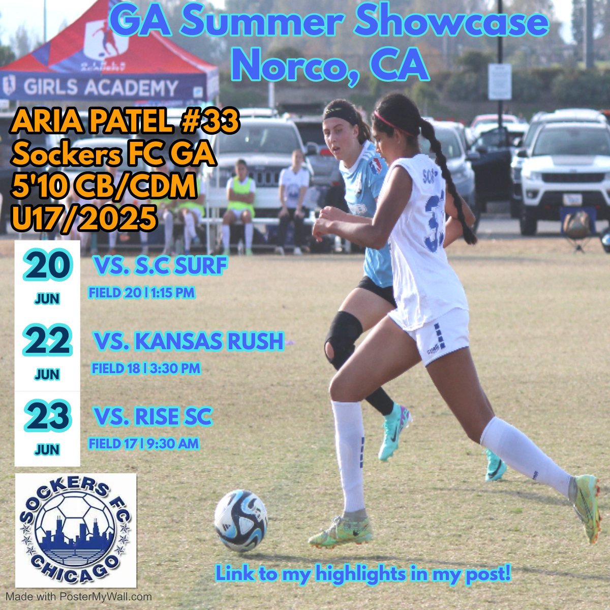 Aria Patel (@ariapatel2025) on Twitter photo Excited about playing in the GA Summer Showcase in Norco with Sockers FC Chicago 07 GA.
I will be playing CDM/6 as a pivot as well as CB. Uncommitted 5'10" 2025 CB/CDM
my.sportsrecruits.com/athlete/aria_p…
<a href="/GAcademyLeague/">Girls Academy</a> <a href="/ImYouthSoccer/">ECNL/GA/Recruiting/College Soccer</a> <a href="/SFCGirlsAcademy/">Sockers FC Girls Academy</a> <a href="/SRUSA_Official/">SRUSA 🇺🇸</a> Excited about playing in the GA Summer Showcase in Norco with Sockers FC Chicago 07 GA.
I will be playing CDM/6 as a pivot as well as CB. Uncommitted 5'10" 2025 CB/CDM
my.sportsrecruits.com/athlete/aria_p…
<a href="/GAcademyLeague/">Girls Academy</a> <a href="/ImYouthSoccer/">ECNL/GA/Recruiting/College Soccer</a> <a href="/SFCGirlsAcademy/">Sockers FC Girls Academy</a> <a href="/SRUSA_Official/">SRUSA 🇺🇸</a>