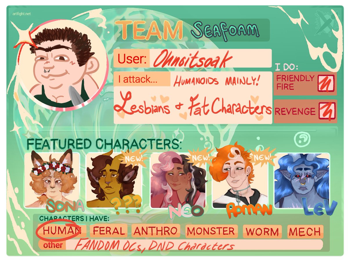 FIGHT FOR THE SEA! 14 more sleeps til #Artfight 

artfight.net/~Ohnoitsoak hitlist on my page!