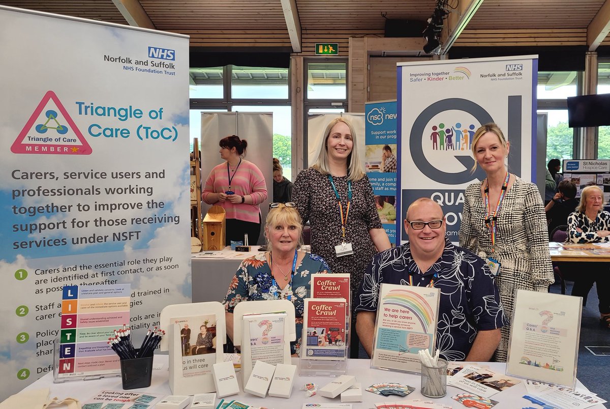 DeborahAnn70's tweet photo. We've had a brilliant week raising awareness of 'putting carers on the map' during Carers Week. We participated in the Dementia Marketplace Event @TrinityParkUK and our Carers Leads visited the @NSFTtweets Coffee Crawl @StElizabethHosp Moments Coffee shop🌈💙#participation #nsft https://t.co/HXU4QPYyqk