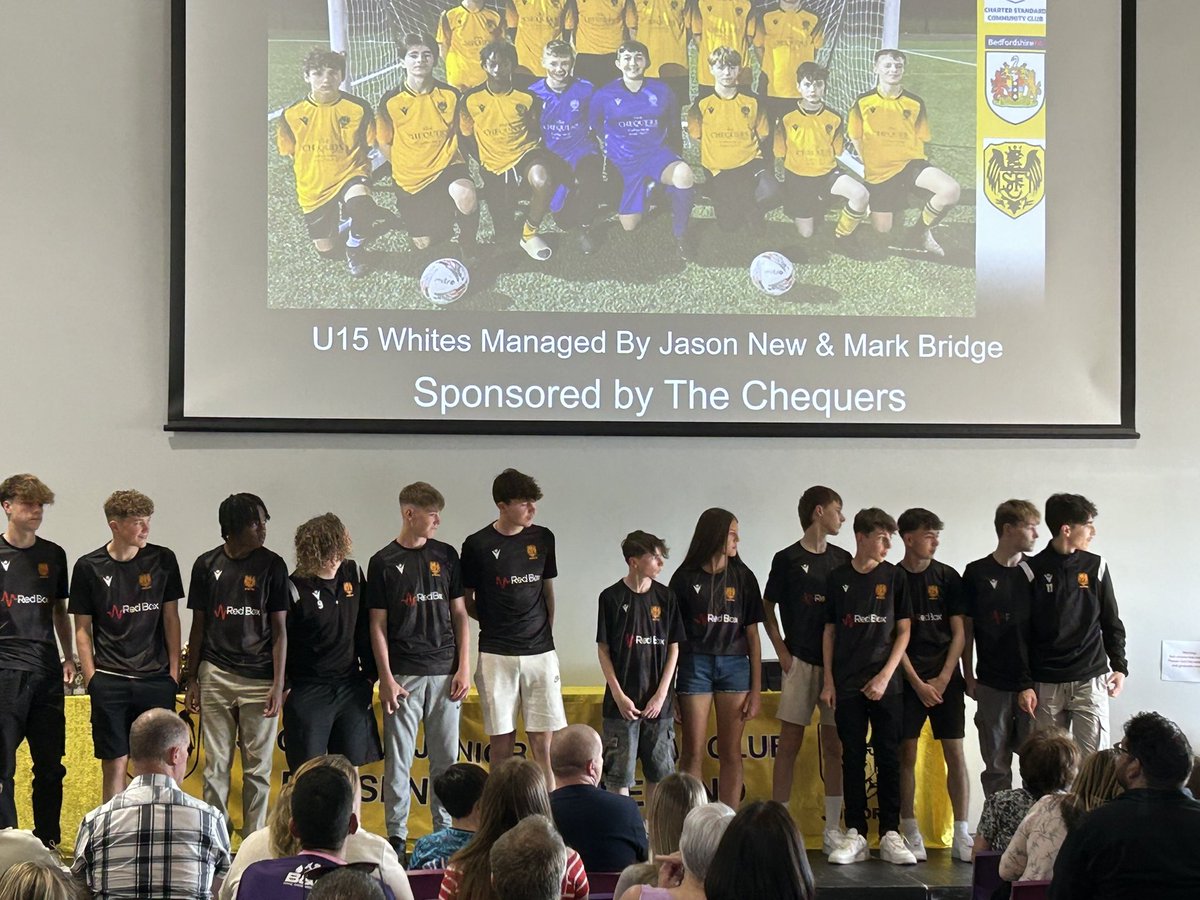 Love this team. Abi got her 10 year long service award with <a href="/StotfoldJuniors/">Stotfold Junior FC</a> tonight with the U15’s Whites, as well as receiving the Sportsperson of the year award.  This team is the reason why Abi loves football and why we can’t wait for next season 🧡🖤⚽️