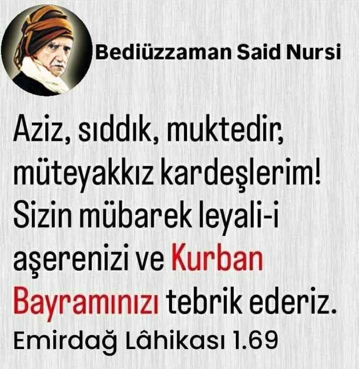 Sizin mübarek Kurban Bayramınızı tebrik eder, hayırlara vesile olmasını Allah'ın rahmetinden niyaz ederiz.