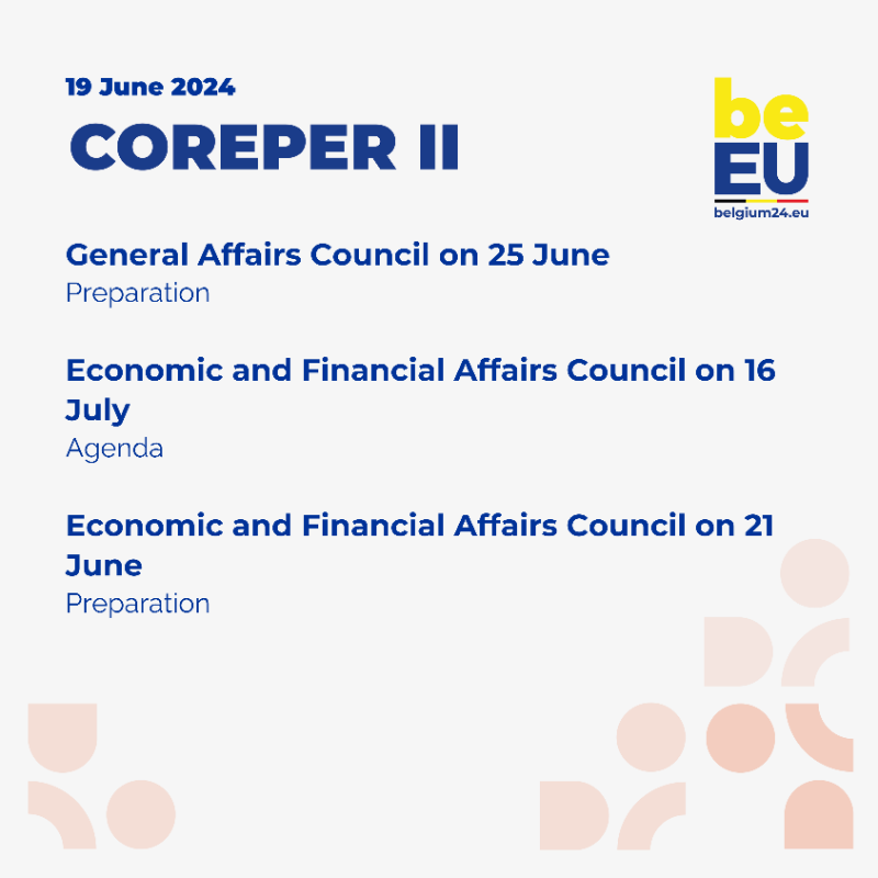 BelgiuminEU's tweet photo. This week's agenda for #COREPERI and #COREPERII.

#EU2024BE
