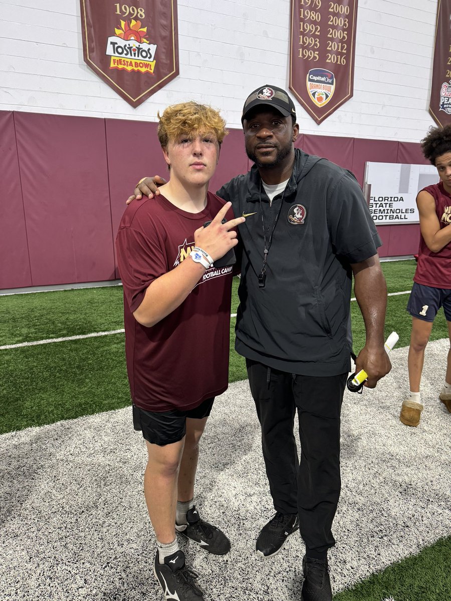 Great experience at FSU football camp 
Thank you for having me <a href="/Coach_Norvell/">Mike Norvell</a> <a href="/PatSurtainll/">Patrick Surtain</a> <a href="/FSUFootball/">FSU Football</a> <a href="/Seminoles/">FSU Seminoles</a> <a href="/FSU_Recruiting/">Seminoles Recruiting</a>