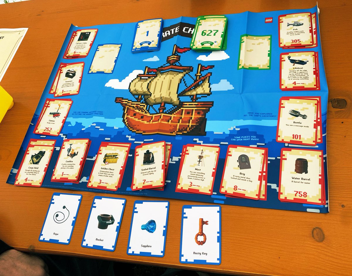 Spider_Sam_'s tweet photo. At #LEGOPlayDay in Billund we were all encouraged to “unplug & play”. A ton of digital play types were made physical to encourage us to play together.
This was a fun Pirate treasure hunt game with special #LEGO game cards. One of many cool play opportunities! https://t.co/skNo1WauPN