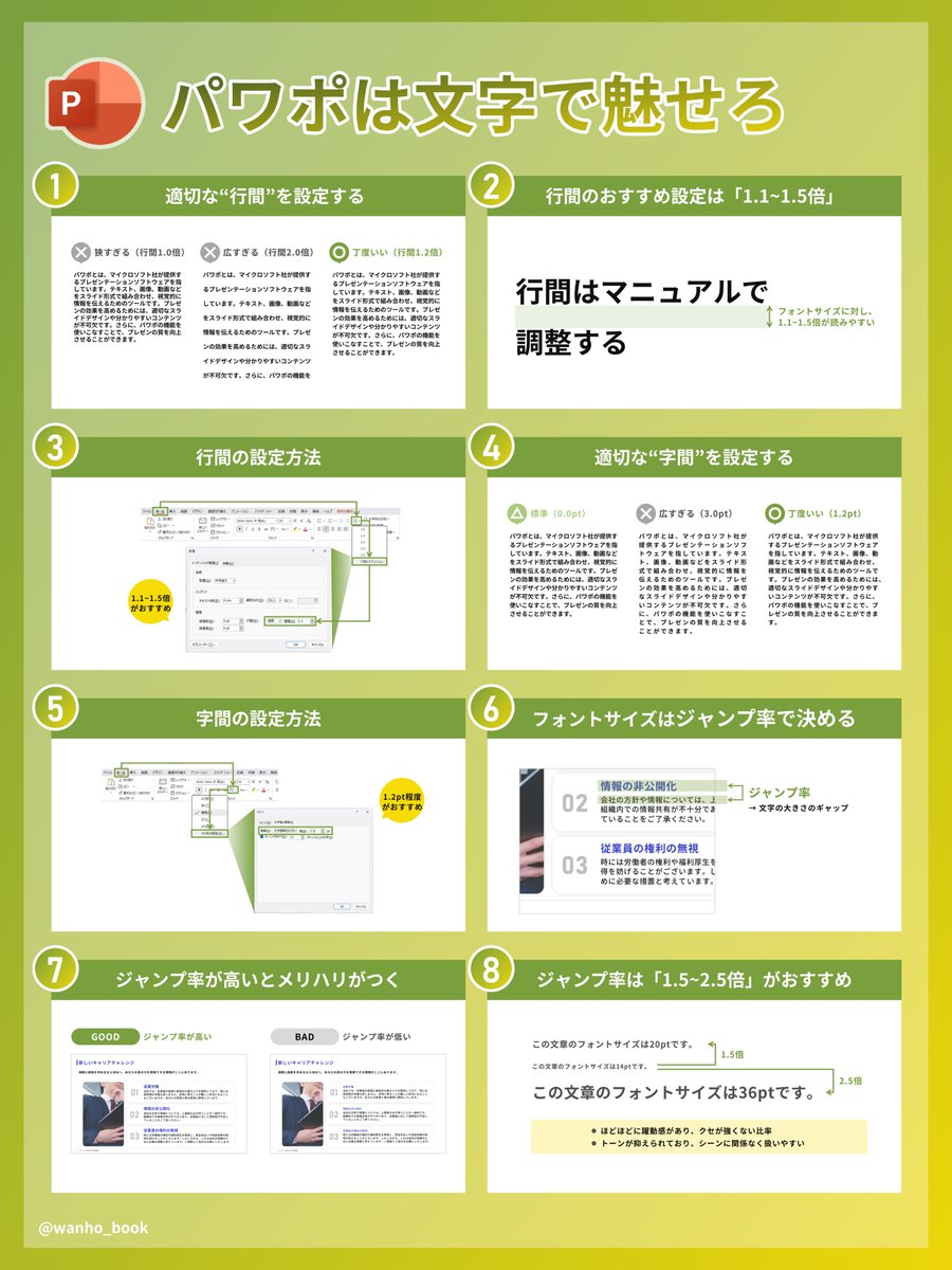 良いパワポ資料はテキストまで洗練されているもの。おすすめ設定とその方法をまとめました。
