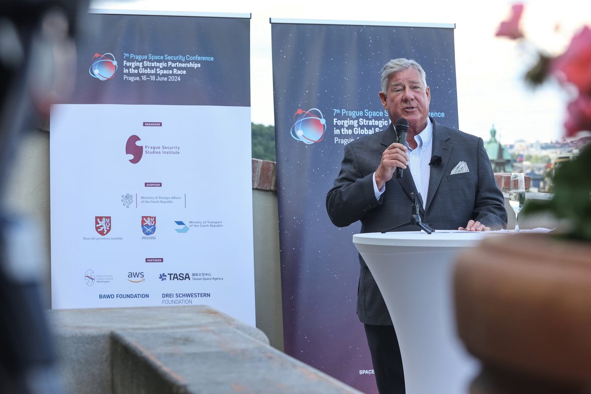 pssi_prague's tweet photo. PSSI's 7th Annual Prague Space Security Conference, themed “Forging Strategic Partnerships in the Global Space Race,” has officially begun.
The opening ceremony marks the start of robust deliberations on global #spacesecurity that will continue over the next two days.
#PSSIspace https://t.co/0NFbT8xPjK