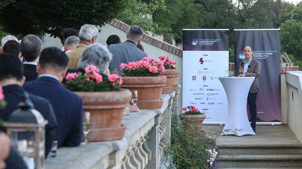 pssi_prague's tweet photo. PSSI's 7th Annual Prague Space Security Conference, themed “Forging Strategic Partnerships in the Global Space Race,” has officially begun.
The opening ceremony marks the start of robust deliberations on global #spacesecurity that will continue over the next two days.
#PSSIspace https://t.co/0NFbT8xPjK