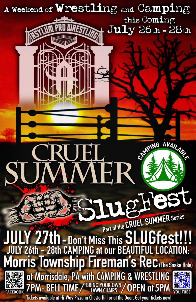 Jim Molineaux ✌️❤️ (@jimmolineaux) on Twitter photo I will be offering a seminar to all referees. And wrestlers too.
Prior to Asylum Pro Wrestling Slugfest at the Morrisdale Fireman’s Rec July 27.
Cost $25.
To sign up, email Asylum Pro Wrestling at Wrestlingattheasylum@gmail.com I will be offering a seminar to all referees. And wrestlers too.
Prior to Asylum Pro Wrestling Slugfest at the Morrisdale Fireman’s Rec July 27.
Cost $25.
To sign up, email Asylum Pro Wrestling at Wrestlingattheasylum@gmail.com