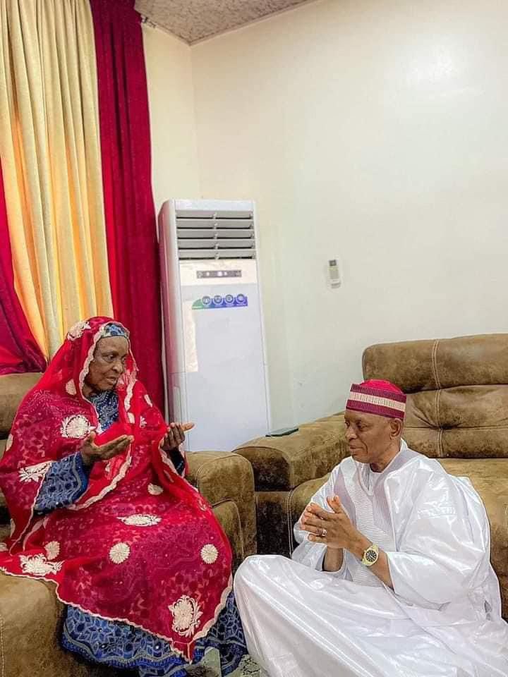 The governor of Kano state, His Excellency Engr Abba Kabir Yusuf, paid a visit to his mother today, June 16, 2024.

She offered blessings to the Governor and prayed for his prosperity.