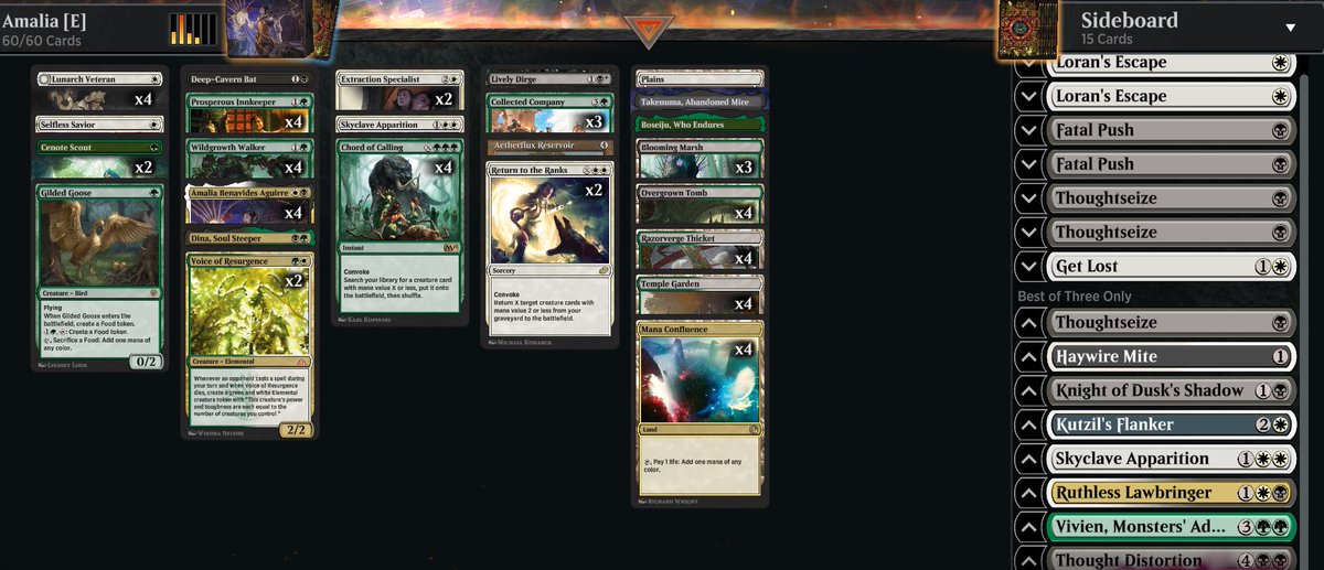 daniel_multer's tweet image. Made it through the Arena Qualifier Weekend with Amalia combo @fireshoes  @mtghorde 
Beat mono red (2-0), lost a mirror match (1-2-1), and then beat vampires (2-0), convoke (2-1), mono green (2-1), mono green again (2-1), and finally Phoenix (2-0)