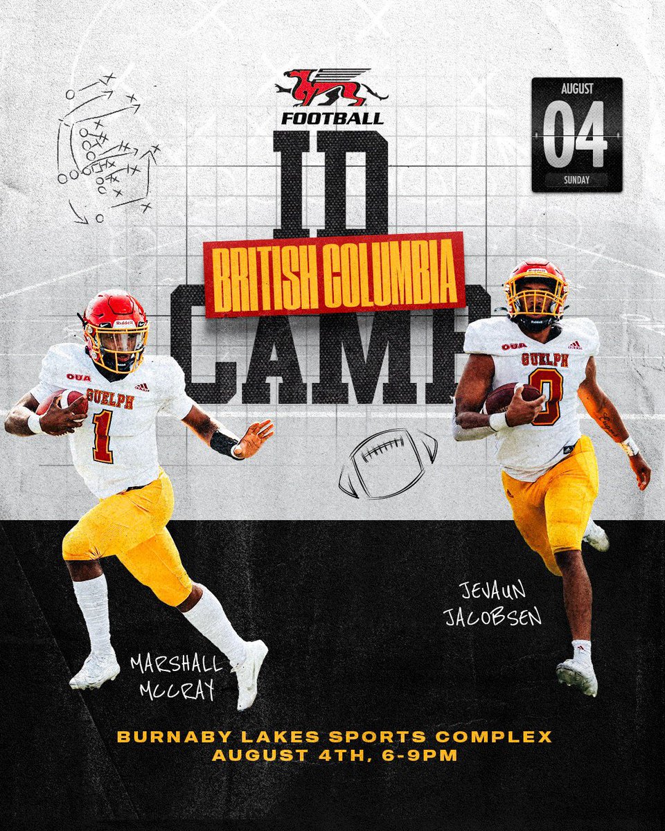 🏈 Attention BC high school football players! Join the Gryphons for an exclusive camp on Aug 4 in Burnaby. Spots are limited, register by July 31! #LeaveYourMark
 More Info: anc.ca.apm.activecommunities.com/uofg/activity/…