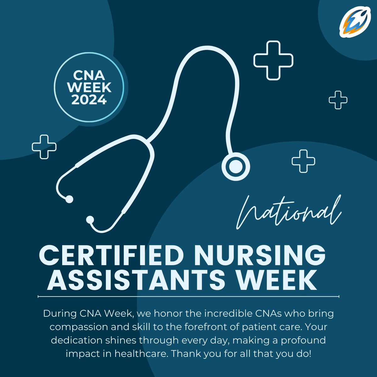 RocketLocums's tweet photo. Celebrating the dedication and compassion of CNAs everywhere. Thank you for your invaluable contributions to healthcare! 🌟 #CNAWeek #HealthcareHeroes #CompassionInAction #RocketLocums https://t.co/Pv80tbYZvB