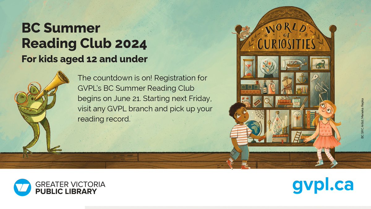 The wait is almost over! Summer Reading Club registration kicks off this week. Drop by any GVPL branch starting at 10:00 am on Friday, June 21, to pick up your reading record. 

Fun and chances to win amazing prizes await. Let’s make this summer an adventure in reading!