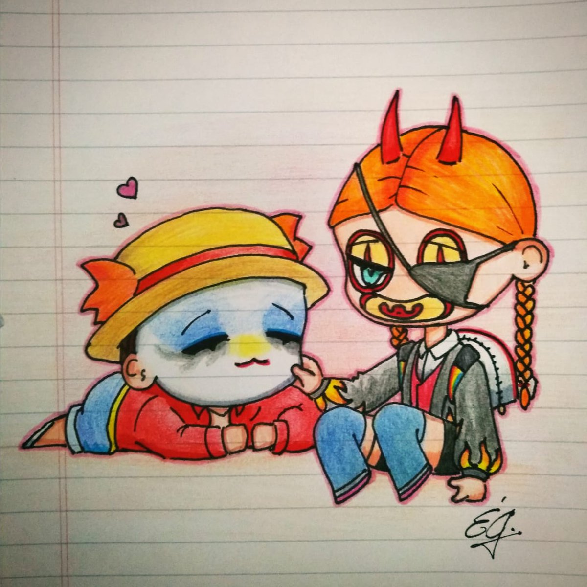 LittleSaddyArt's tweet photo. They're just so cute 💕 
#mrratchet #emberquinn #gtarp #nopixel #Art #drawing @TheNinjaJessica @ItssKgu https://t.co/acDL7xG5Ah