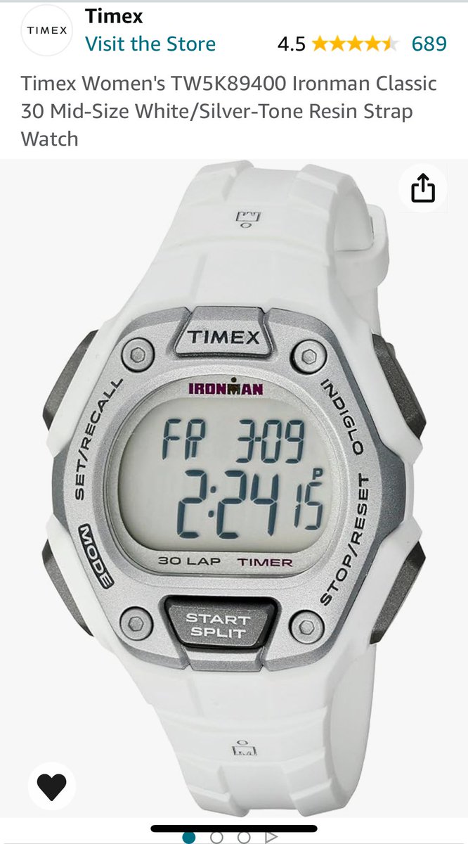 CarolynAnnCook's tweet photo. @timex - My absolute favorite watch model &amp; color in the world. Reproduce this classic -
with an innovative twist - 3 timers vs. 3 alarms!

Timex Women's TW5K89400 Ironman Classic 30 Mid-Size White/Silver-Tone Resin Strap Watch https://t.co/LxtU9MsWOh