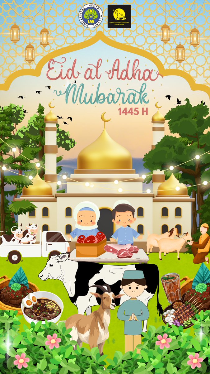 Assalamualaikum Wr. Wb
Selamat pagi, salam sejahtera bagi kita semua.

Happy Eid al-Adha! Mari kita jadikan momen ini untuk meningkatkan rasa syukur atas nikmat yang telah diberikan. Mohon maaf lahir dan batin.🤗✨🕌🐑🐂