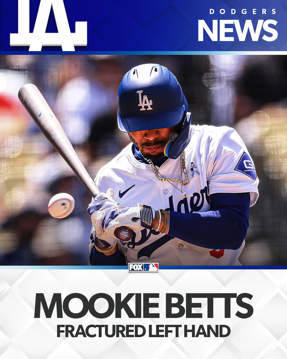 Mookie Betts has been diagnosed with a fractured left hand, per manager Dave Roberts