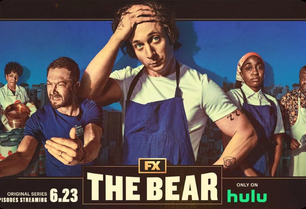 #TheBear SO1
Fucking Genius! It's fresh, unique, and sometimes bizarre, but still enticing and full of welcoming characters. A rough tale of cooking , relationships and pain told in eight parts w/ funny, tense, and heartfelt drama. A must-see, Perfect Chaotic masterpiece🔪