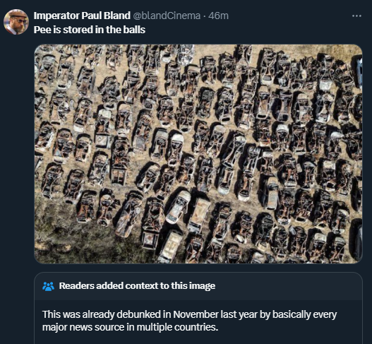 Users of Elon Musk's twitter discovered that any upload of the Nova Music Festival photo is instantly met with a community note no matter what the text says