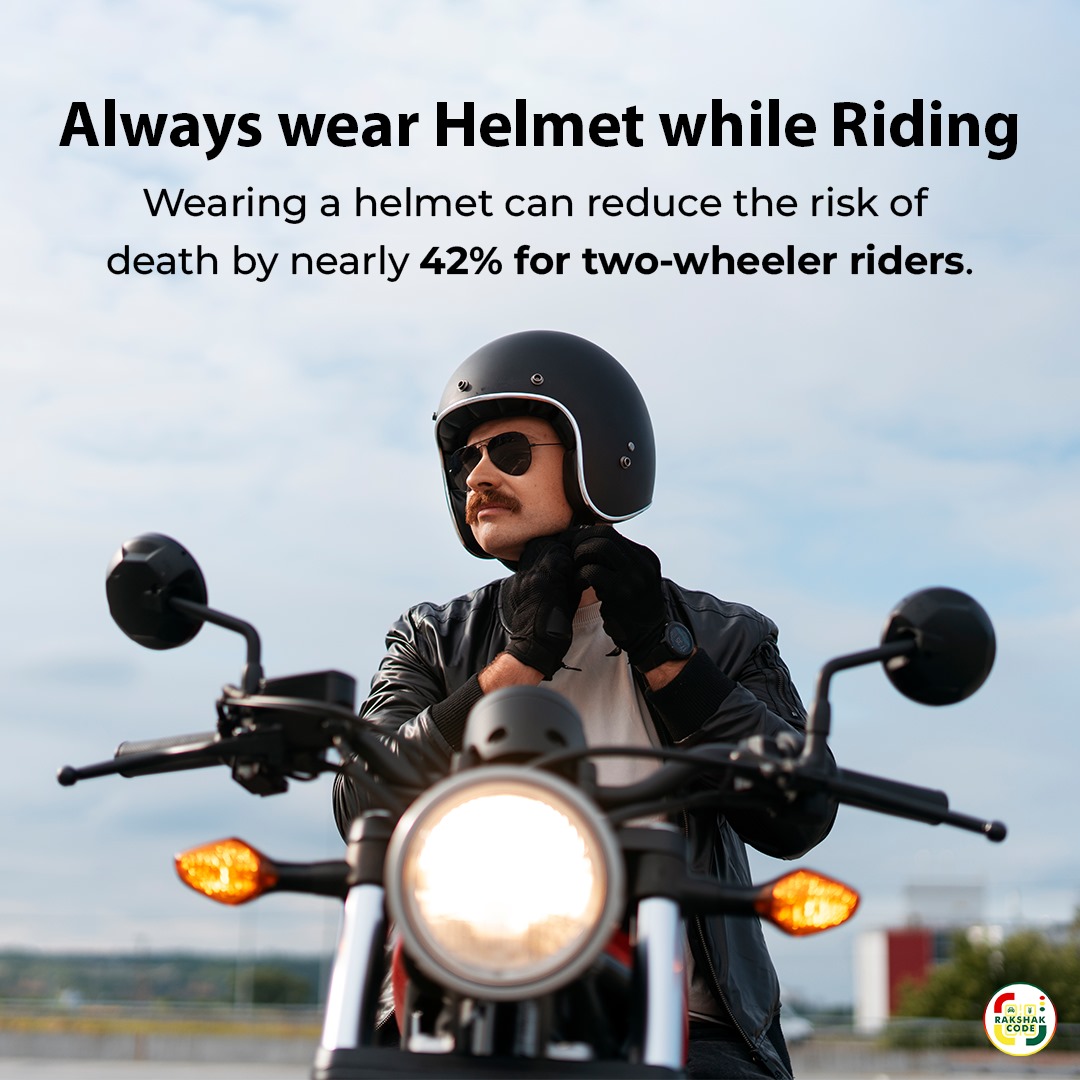 RakshakCode's tweet image. 🛵🏍️ Always wear a helmet while riding! 🏍️🛵
Safety first! Wearing a helmet can reduce the risk of death by nearly 42% for two-wheeler riders. Protect yourself and enjoy the ride responsibly. 🛡️🪖
#HelmetSafety #RideSafe #TwoWheelerSafety #RoadSafety #SafetyFirst #StayAlert