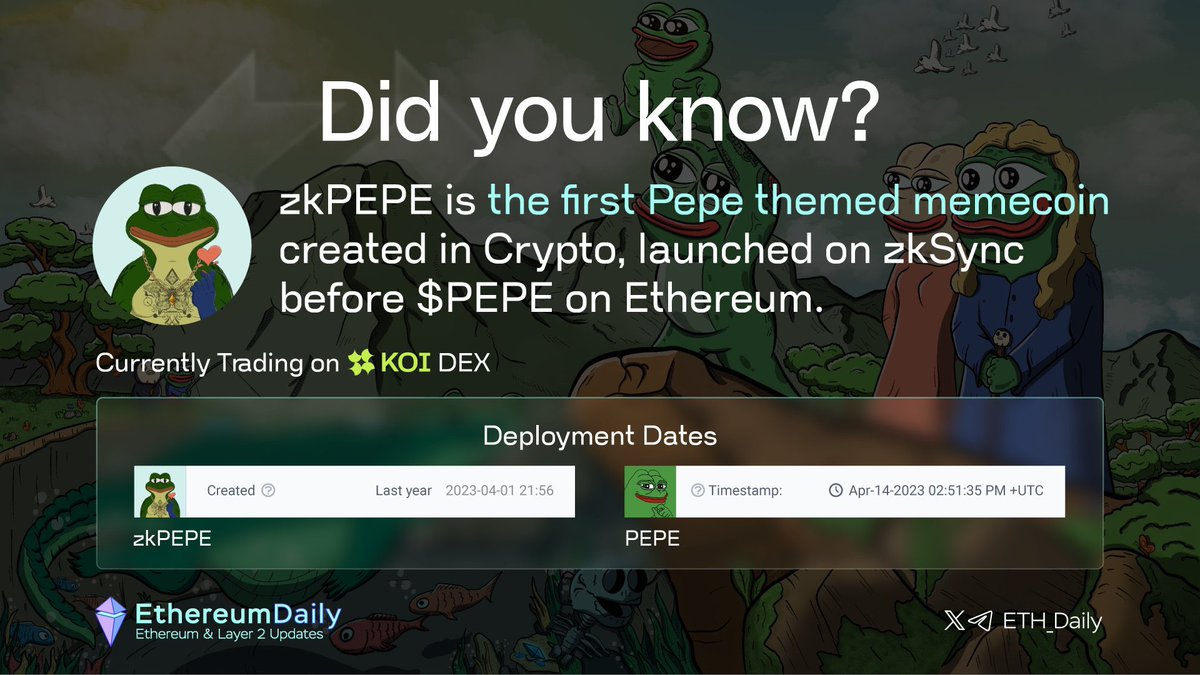 Sharded Dude (@crypto_shards) on Twitter photo <a href="/Cointelegraph/">Cointelegraph</a> Buy the OG #pepe now on ZKSYNC KOI Dex before it takes off👇
tinyurl.com/KOIDEXZKPEPE <a href="/Cointelegraph/">Cointelegraph</a> Buy the OG #pepe now on ZKSYNC KOI Dex before it takes off👇
tinyurl.com/KOIDEXZKPEPE