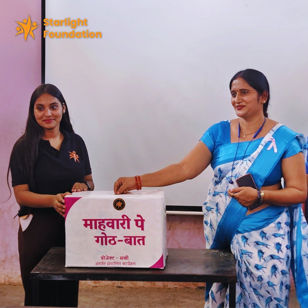 Starlightfo_'s tweet photo. On the occasion of Menstrual Hygiene Day 2024, we at Starlight Foundation proudly announces the launch of "Mahavari Pe Goth-Baat" initiative, aimed at empowering adolescent school girls by addressing their queries related to menstrual health management. https://t.co/WlbSl7df3h