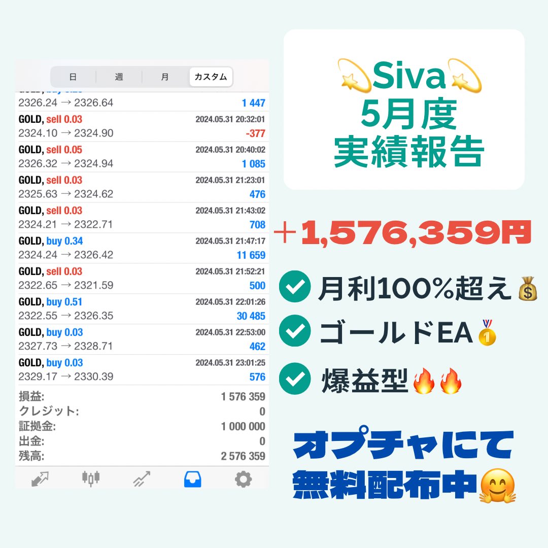 ❤最新版無料FX自動売買ツール❤

🎁🎁🎁🎁🎁🎁🎁

✨✨Siva✨✨
　荒れ相場に強すぎる
　不動の人気第一位

🎁🎁🎁🎁🎁🎁🎁

安定して爆益達成中😲もはやこの勢いは誰にも止められない💦
無料eaご希望の方はこちらから
onl.la/4Wqi3iU

FX自動売買 無料ea ドル ポンド ユーロ 円 投資 #ad