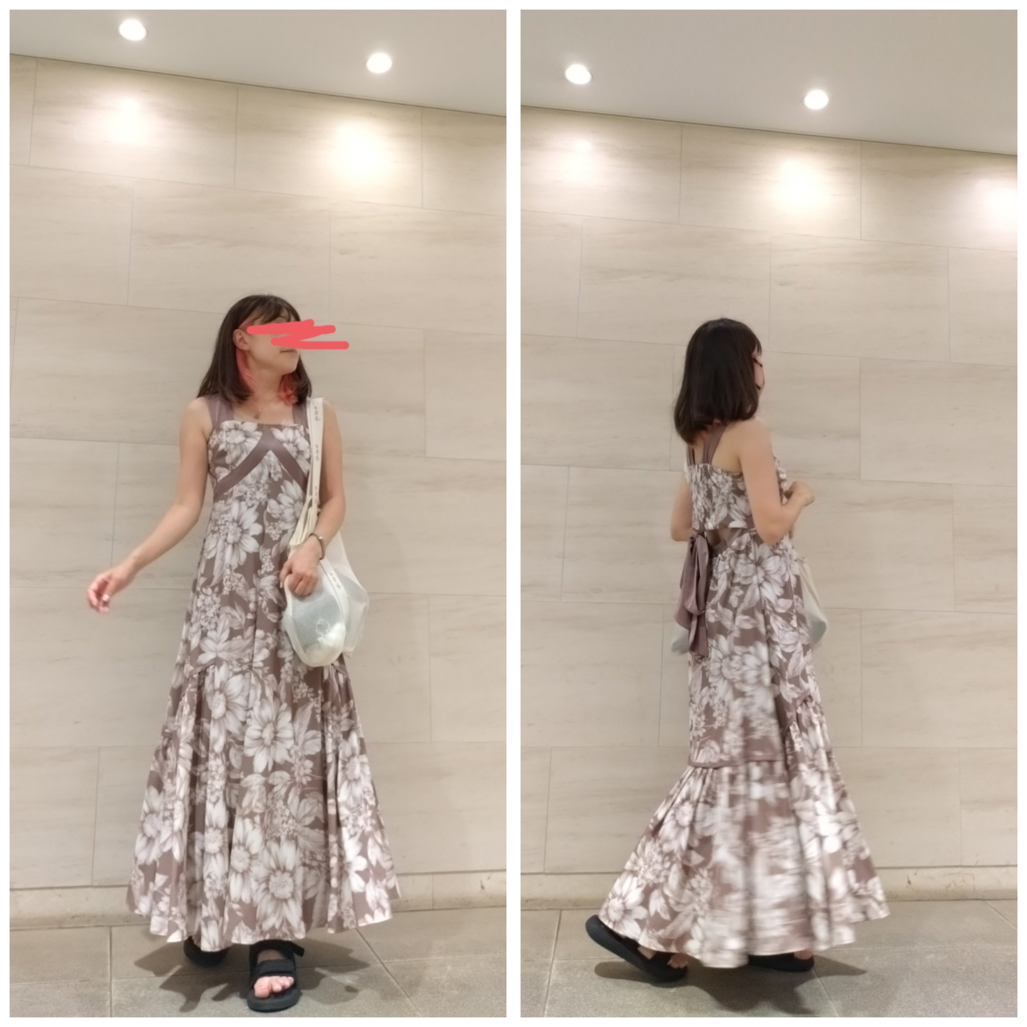 Mallorca Back Ribbon Floral Dress 小嶋陽菜