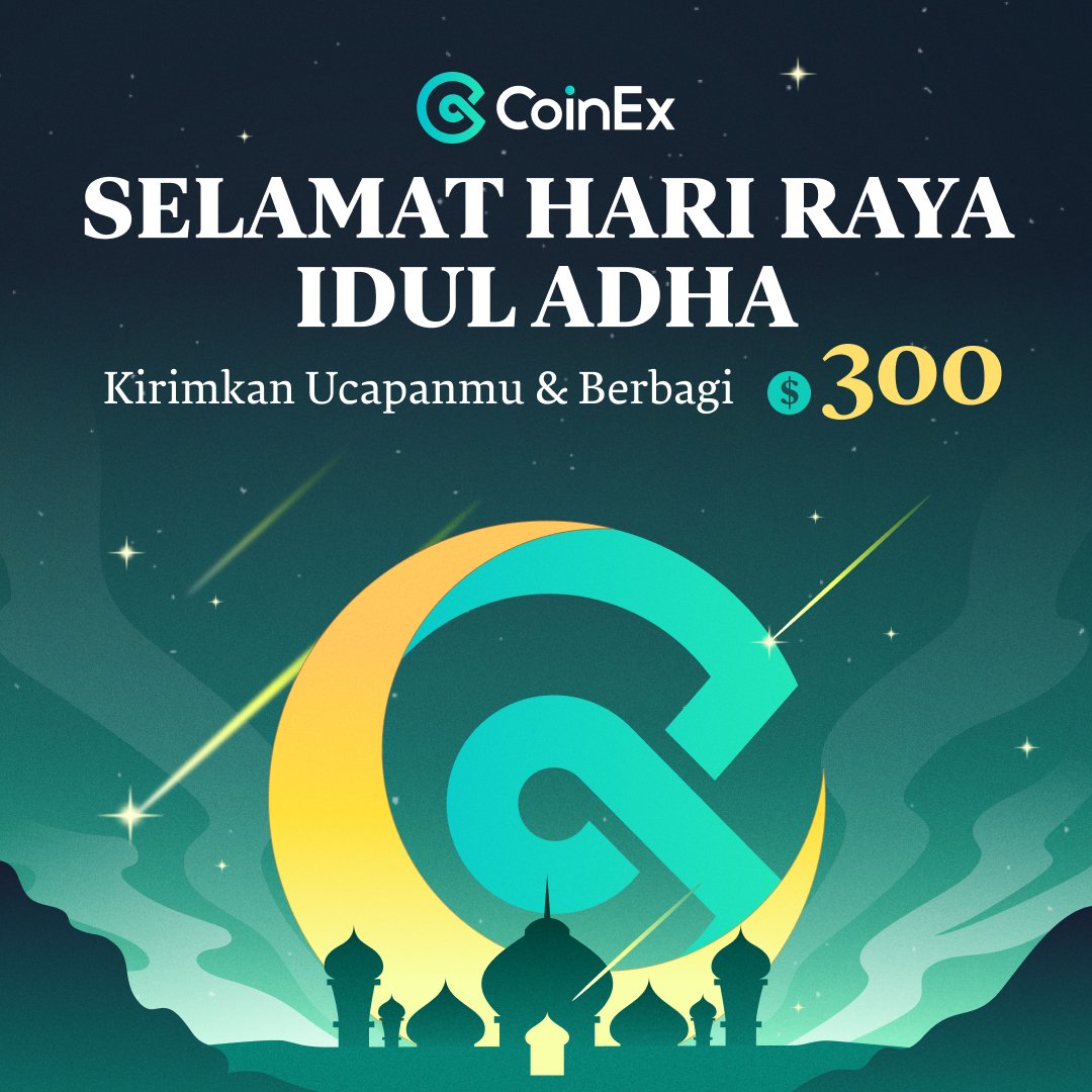 Rayakan Hari Raya Idul Adha bareng CoinEx🕌
Yuk, ikut dalam perayaan ini &amp; dapatkan $300🎉

Cara Bergabung:
1⃣ Kirim ucapan untuk Idul Adha di kolom komen dengan hashtag #IdulAdhaBarengCoinEx.
2⃣ Follow, like, retweet, &amp; tag 2 temanmu.

#IdulAdha #CoinExIndonesia
