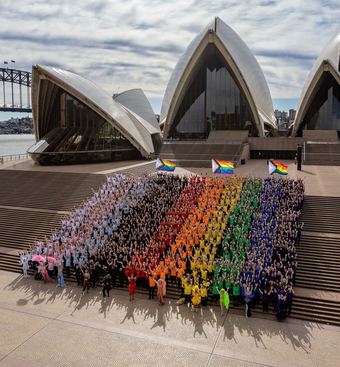 Sydney Opera House with a big SydneyMardigras Choir (2022). Photos Jaimi Joy and Dan Boud
