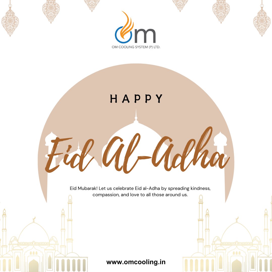 OmCooling's tweet photo. 💫Wishing you a Happy Eid al-adha filled with love, joy, and blessings. Eid Mubarak! 
#ocs #omcoolingconsultancy #EidAlAdha2024 #hvac https://t.co/nGvT2vA51z